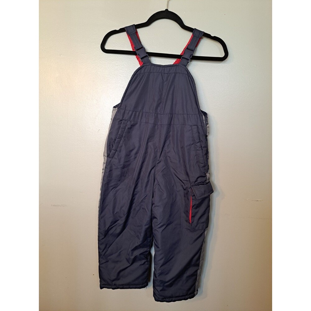 London Fog Boys Girls Large Sz 7 Navy Blue Winter Snow Bib Ski Suit Overalls